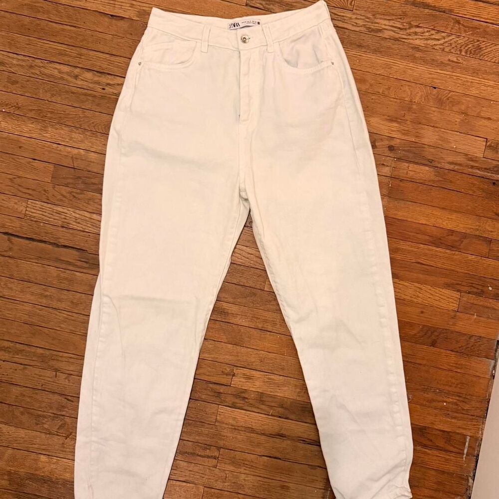 Zara Women's White and Cream Jeans